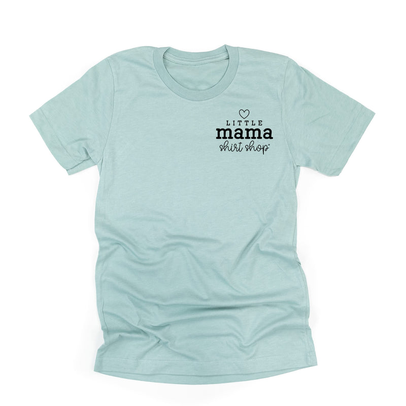 Little Mama Shirt Shop® Logo Tee (Pocket Logo Front, Large Logo on Back) - Unisex Tee