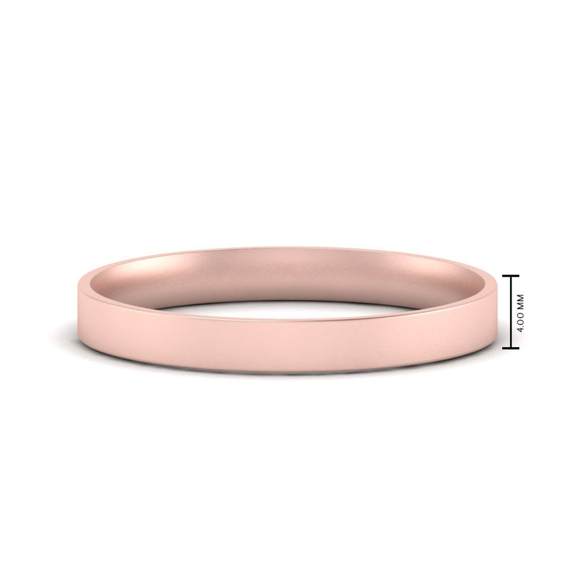 Light Weight Flat 4 mm Mens Wedding Band