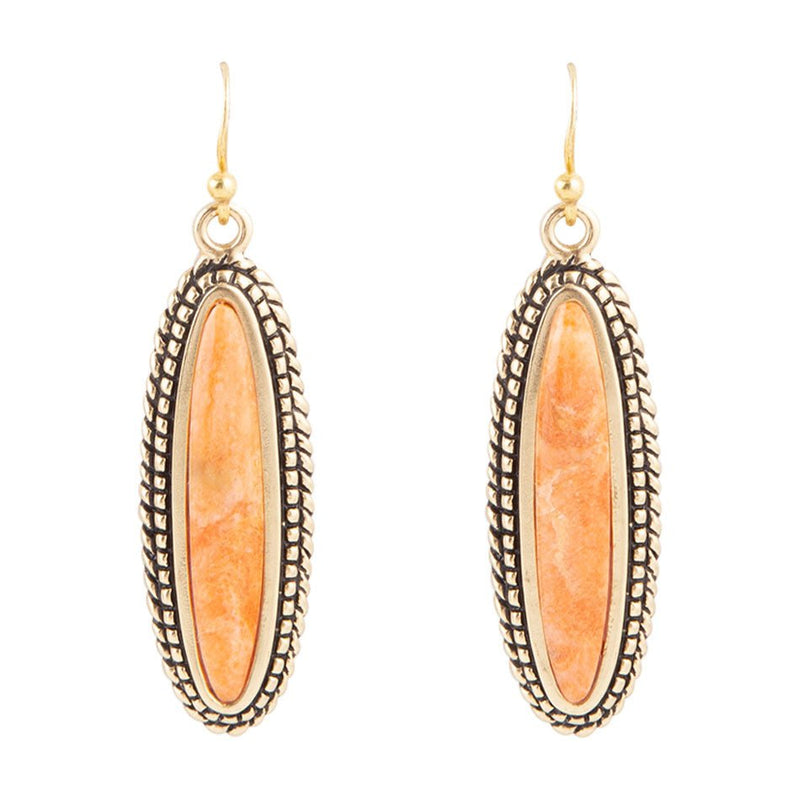 Linear Orange Coral Earring