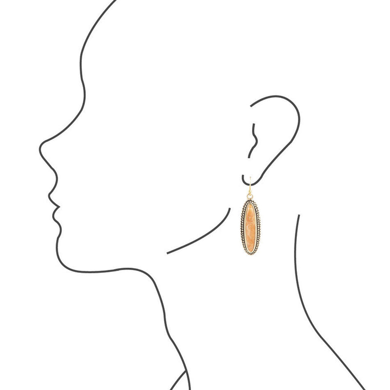 Linear Orange Coral Earring