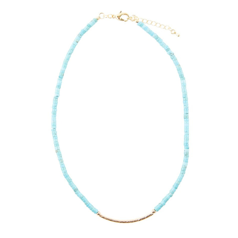 Little Bit Turquoise Golden Bar Necklace