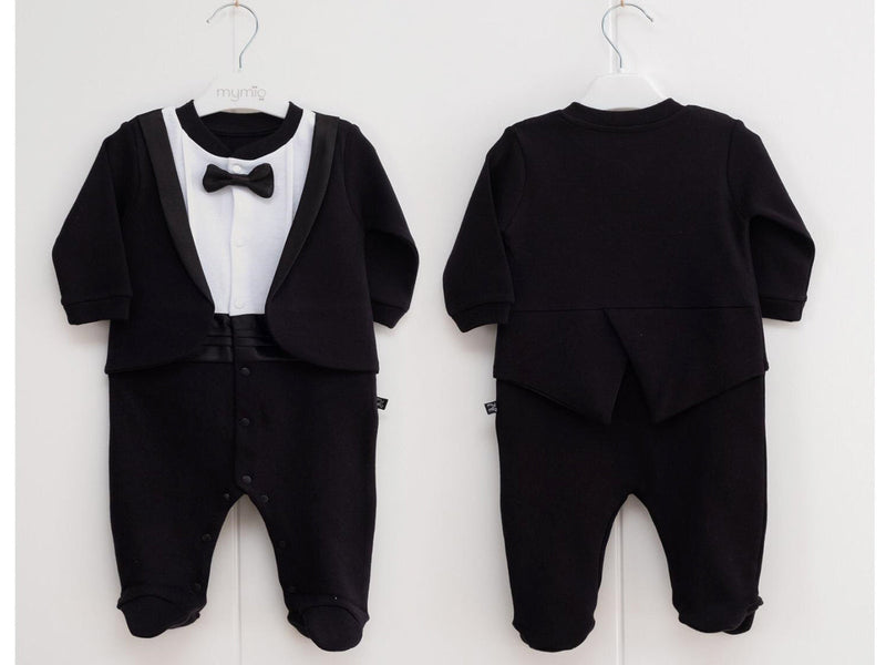 Little Gentleman Tuxedo Baby Romper