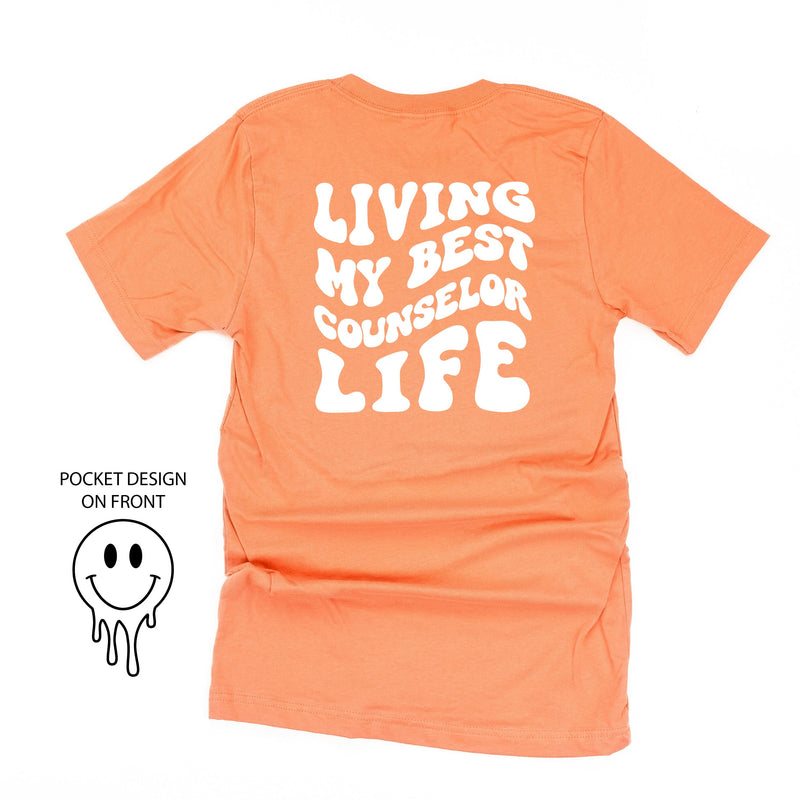 Living My Best Counselor Life - Melty Smiley (pf & b) - Unisex Tee
