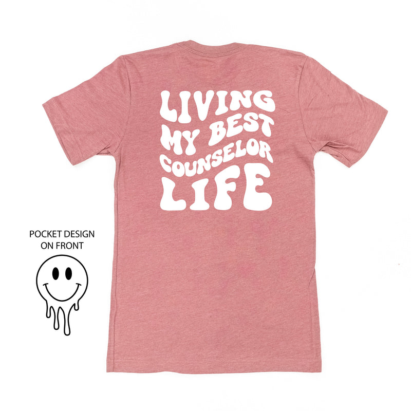 Living My Best Counselor Life - Melty Smiley (pf & b) - Unisex Tee