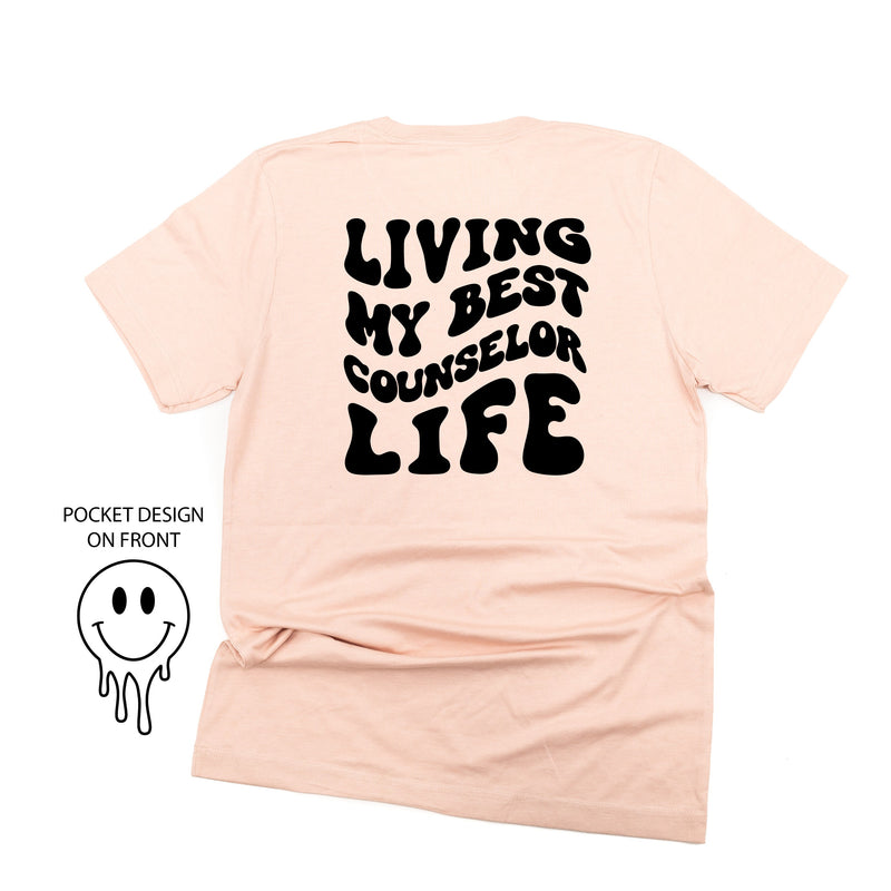 Living My Best Counselor Life - Melty Smiley (pf & b) - Unisex Tee