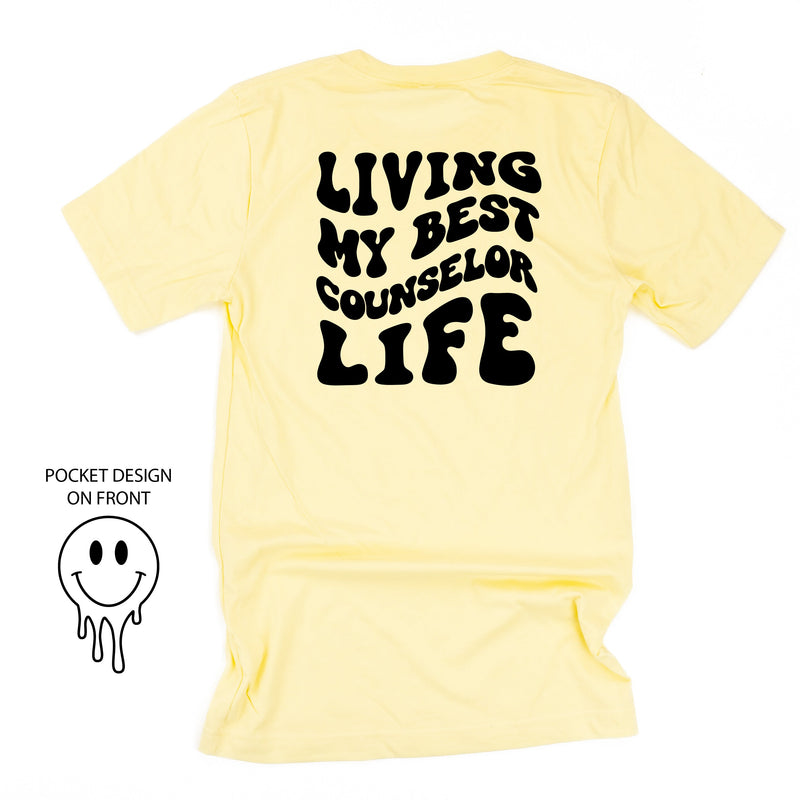 Living My Best Counselor Life - Melty Smiley (pf & b) - Unisex Tee