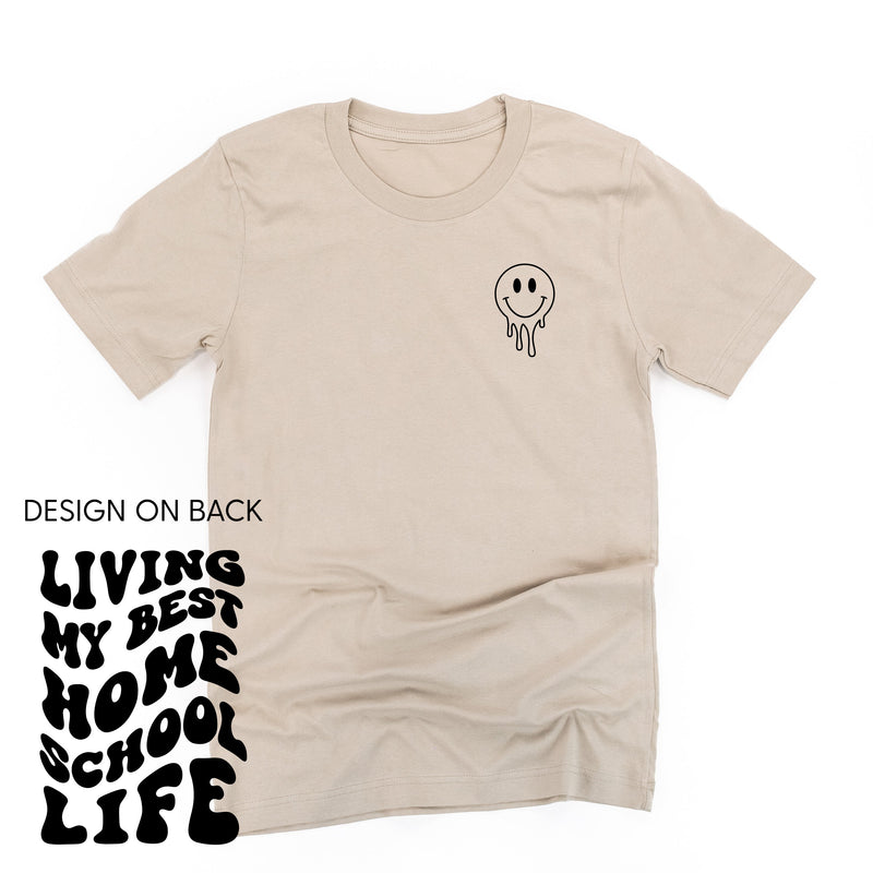 Living My Best Home School Life - Melty Smiley (pf & b) - Unisex Tee