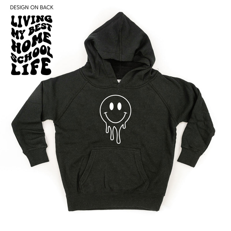 Living My Best Home School Life - Melty Smiley (f & b) - Child HOODIE