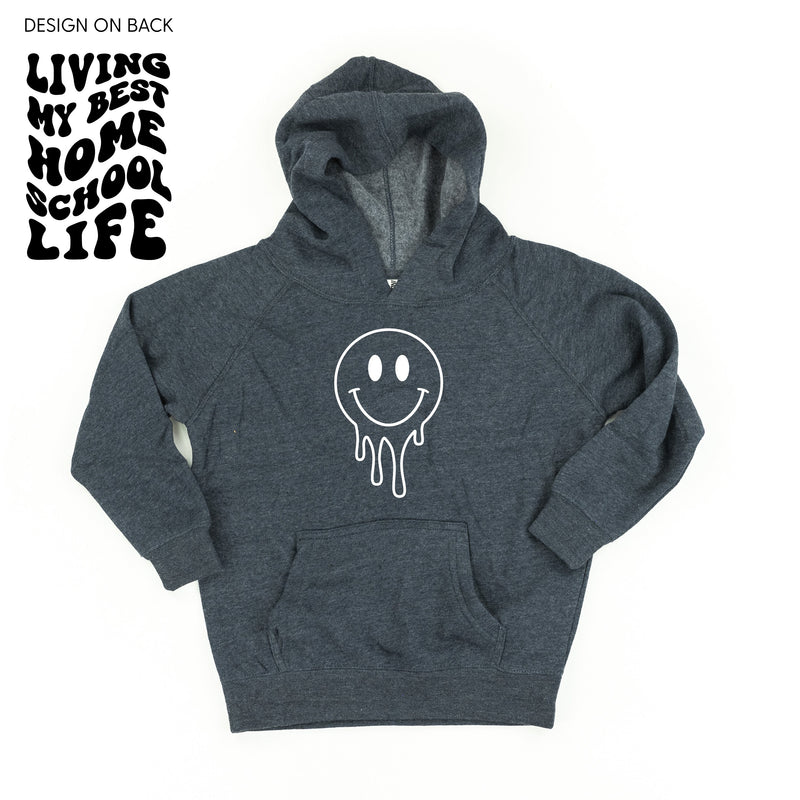 Living My Best Home School Life - Melty Smiley (f & b) - Child HOODIE