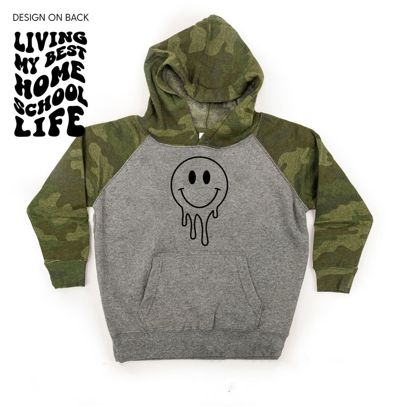 Living My Best Home School Life - Melty Smiley (f & b) - Child HOODIE
