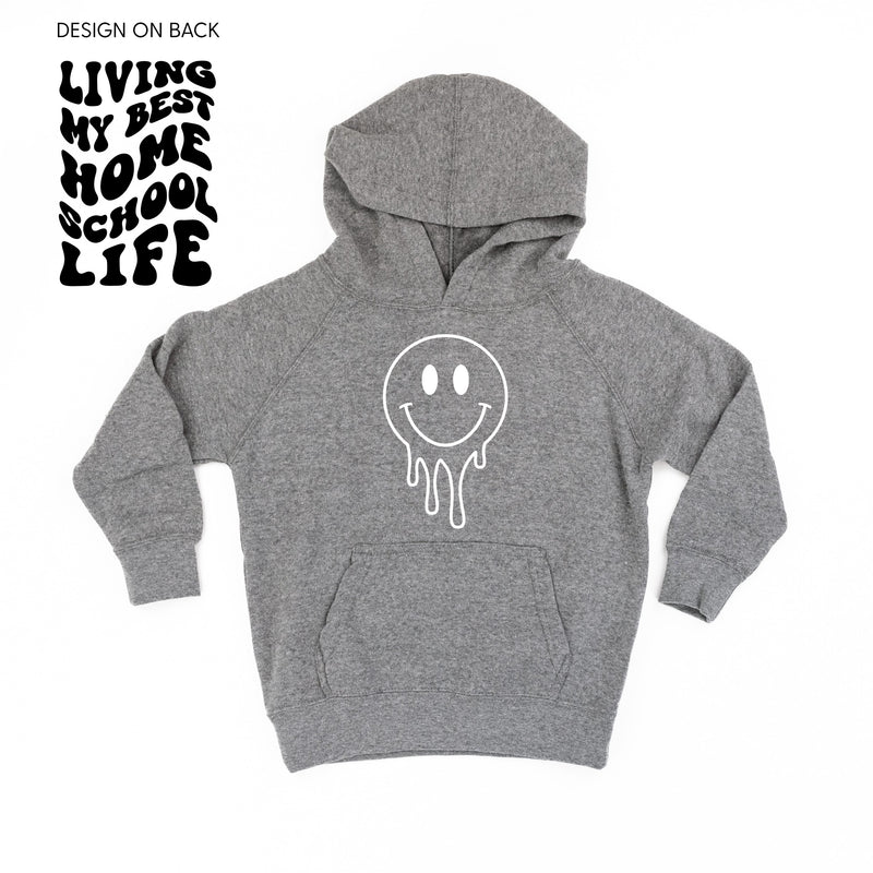 Living My Best Home School Life - Melty Smiley (f & b) - Child HOODIE