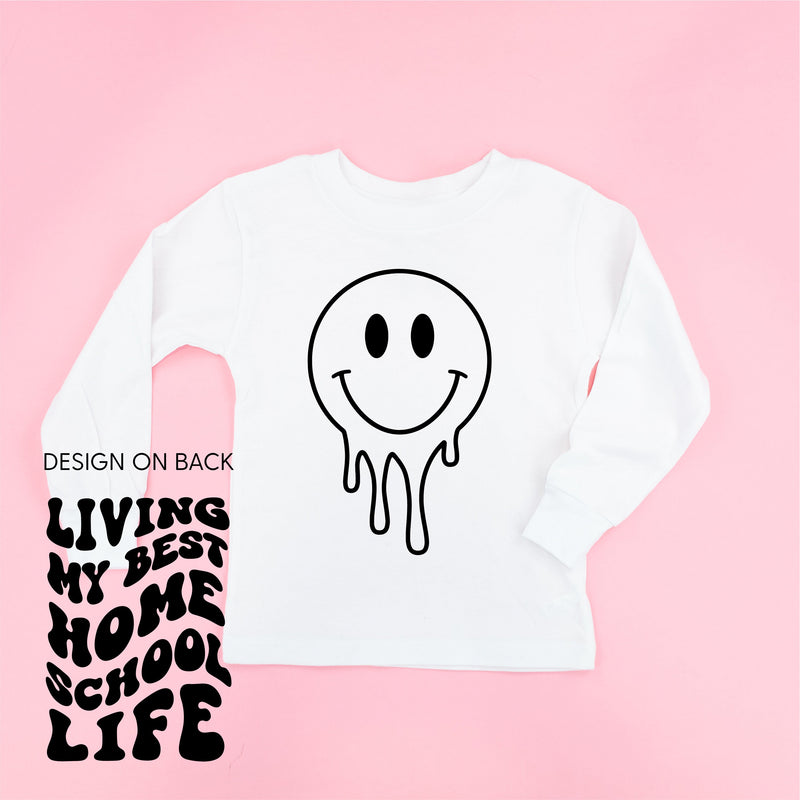 Living My Best Home School Life - Melty Smiley (f & b) - Child Long Sleeve Tee