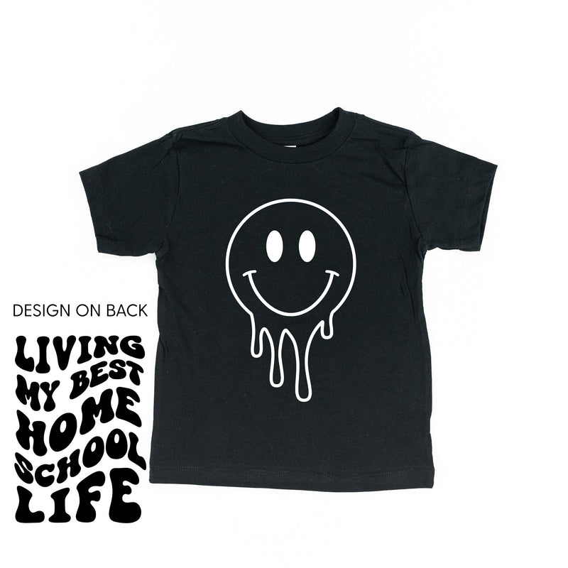 Living My Best Home School Life - Melty Smiley (f & b) - Child Tee