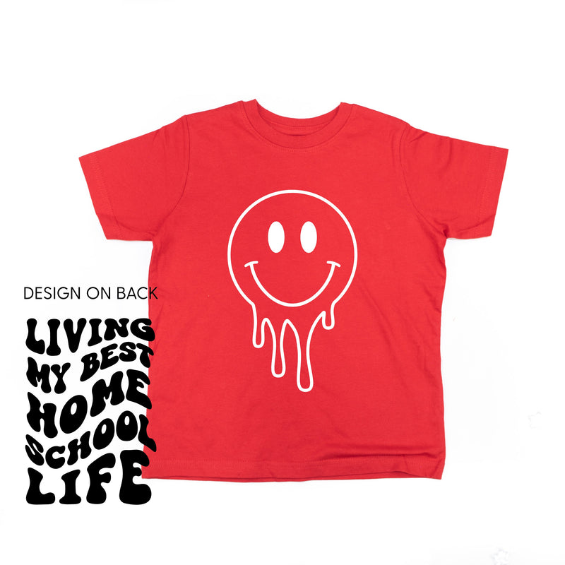 Living My Best Home School Life - Melty Smiley (f & b) - Child Tee