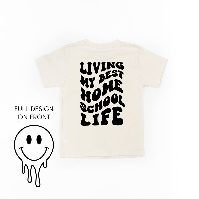 Living My Best Home School Life - Melty Smiley (f & b) - Child Tee