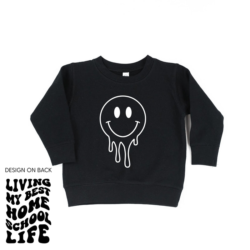 Living My Best Home School Life - Melty Smiley (f & b) - Child Sweater