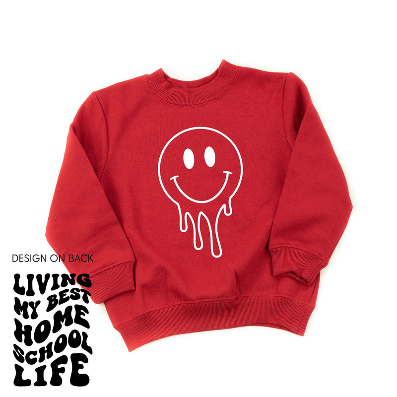 Living My Best Home School Life - Melty Smiley (f & b) - Child Sweater
