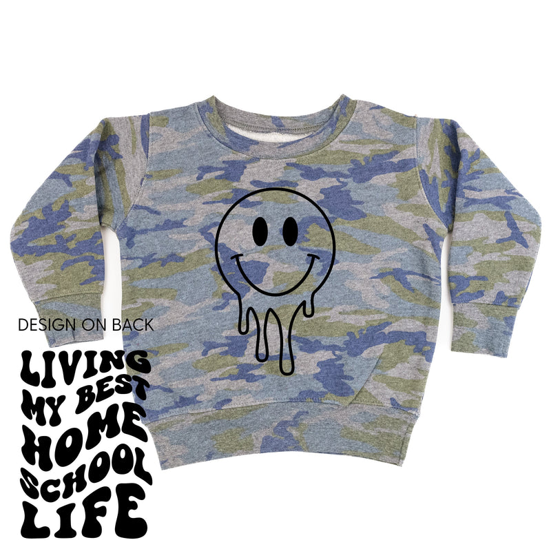 Living My Best Home School Life - Melty Smiley (f & b) - Child Sweater