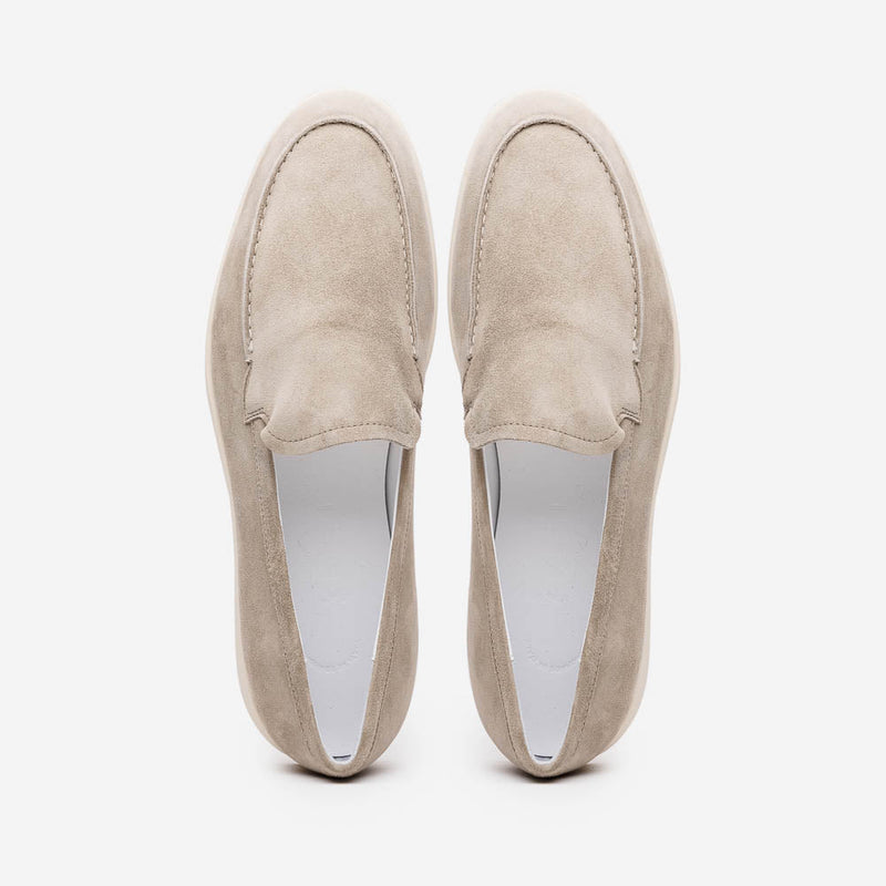 16-621-BON LIVORNO Sueded Italian Goatskin Loafer Bone