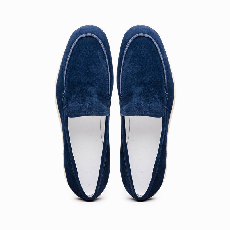 16-621-NVY LIVORNO Sueded Italian Goatskin Loafer Navy