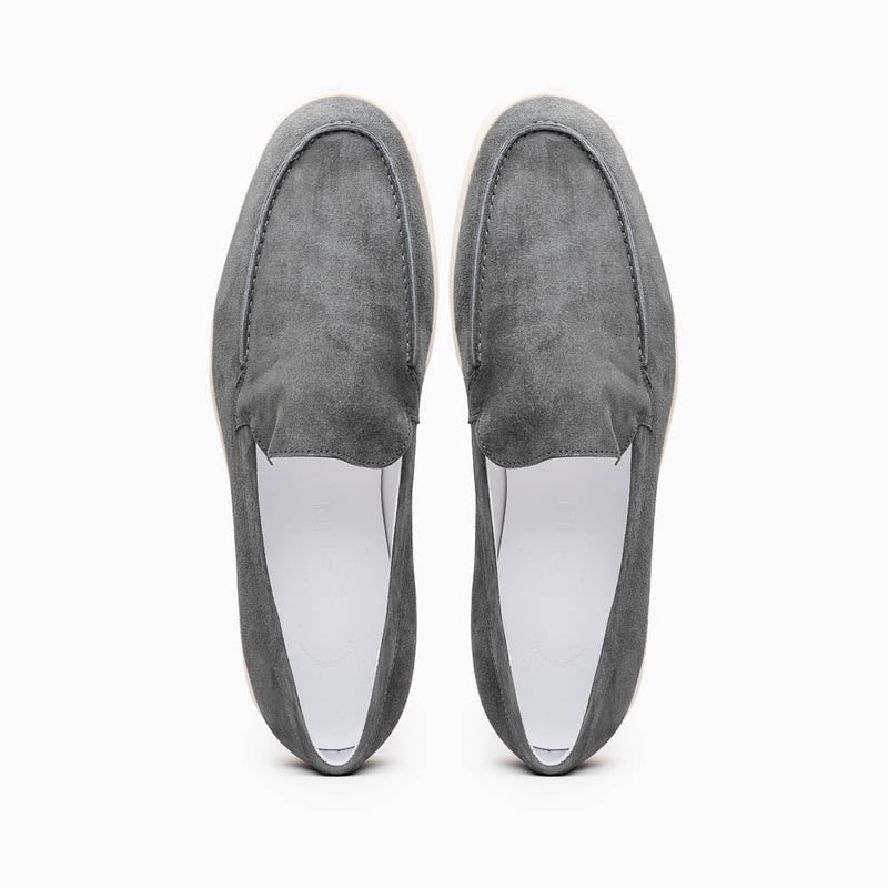16-621-GRY LIVORNO Sueded Italian Goatskin Loafer Grey