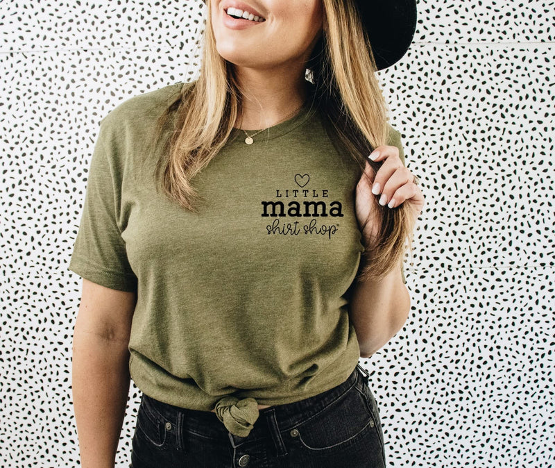 Little Mama Shirt Shop® Logo Tee (Pocket Logo Front, Large Logo on Back) - Unisex Tee