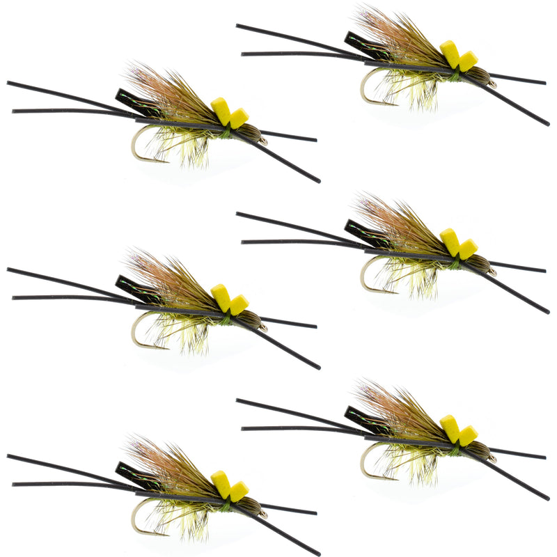 Long Tail Skwala Stone - Squalla Stonefly Dry Fly - 6 Flies Hook Size 10