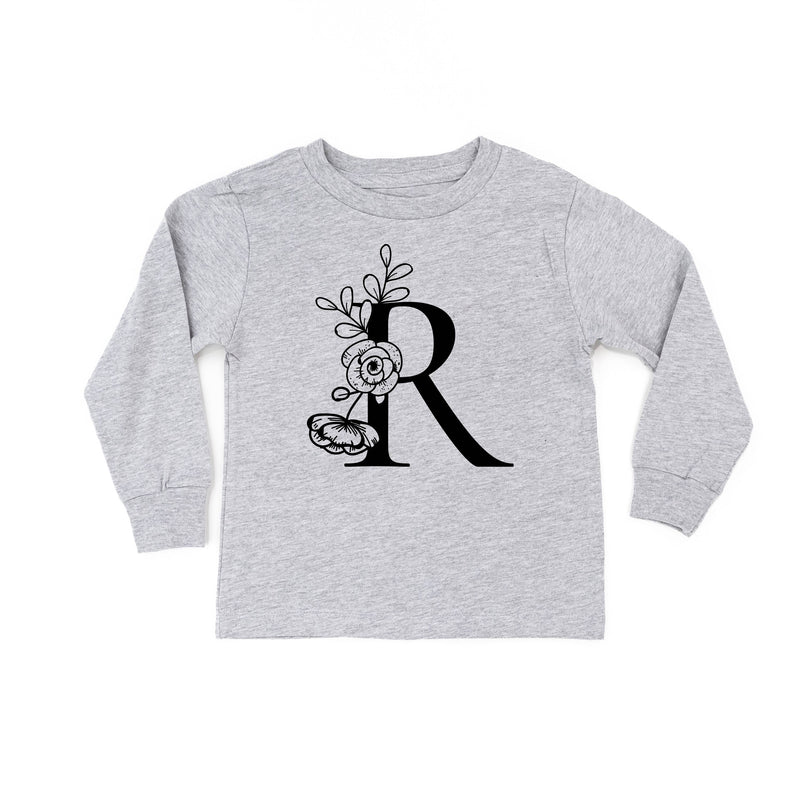 Floral Initials - Child Long Sleeve Tee