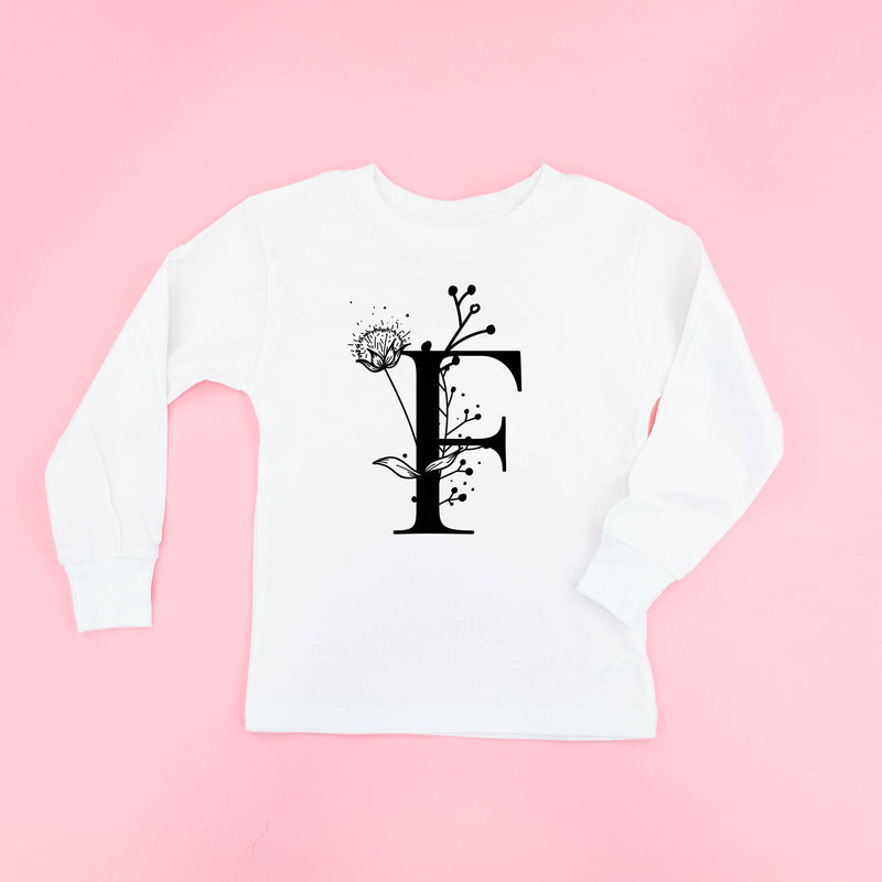 Floral Initials - Child Long Sleeve Tee