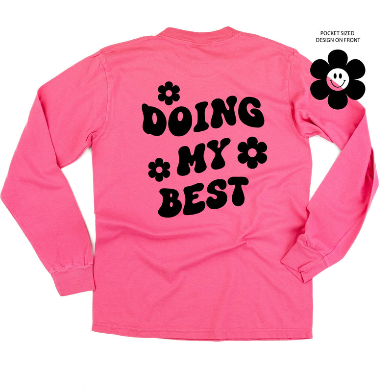 Melting Motherhood - DOING MY BEST (w/ Simple Flower Smiley) - LONG SLEEVE COMFORT COLORS TEE