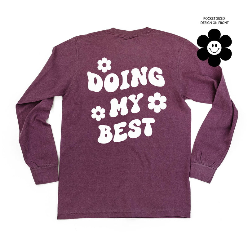Melting Motherhood - DOING MY BEST (w/ Simple Flower Smiley) - LONG SLEEVE COMFORT COLORS TEE
