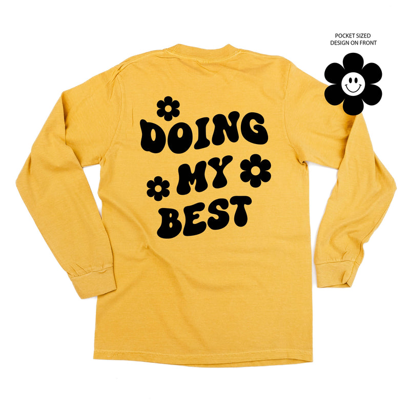 Melting Motherhood - DOING MY BEST (w/ Simple Flower Smiley) - LONG SLEEVE COMFORT COLORS TEE