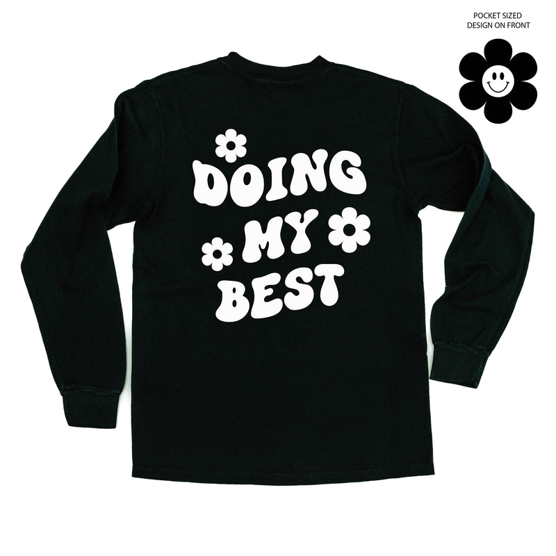 Melting Motherhood - DOING MY BEST (w/ Simple Flower Smiley) - LONG SLEEVE COMFORT COLORS TEE