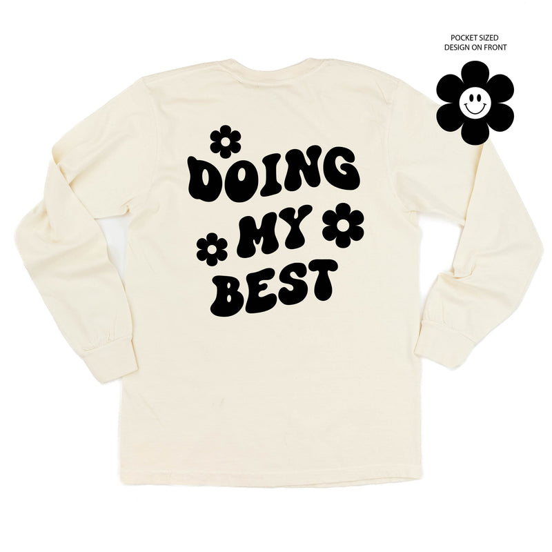Melting Motherhood - DOING MY BEST (w/ Simple Flower Smiley) - LONG SLEEVE COMFORT COLORS TEE
