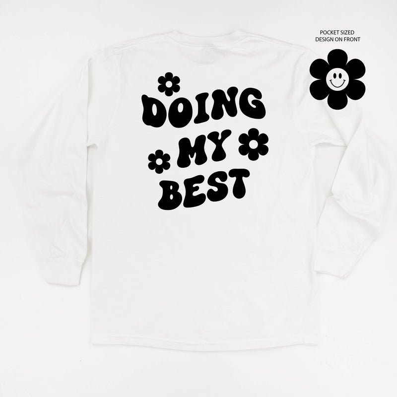 Melting Motherhood - DOING MY BEST (w/ Simple Flower Smiley) - LONG SLEEVE COMFORT COLORS TEE