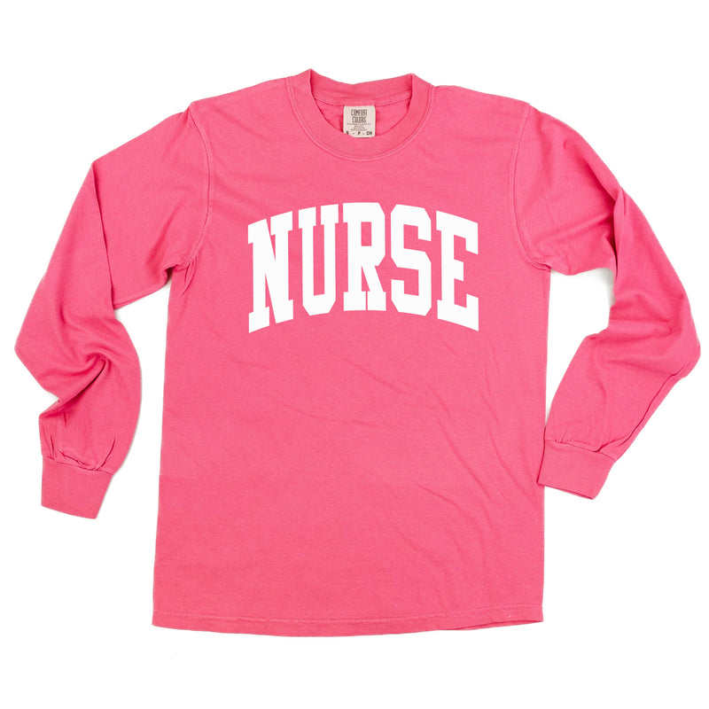 NURSE (Varsity) - LONG SLEEVE COMFORT COLORS TEE