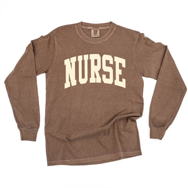 NURSE (Varsity) - LONG SLEEVE COMFORT COLORS TEE