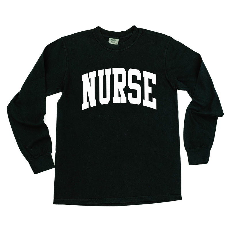 NURSE (Varsity) - LONG SLEEVE COMFORT COLORS TEE