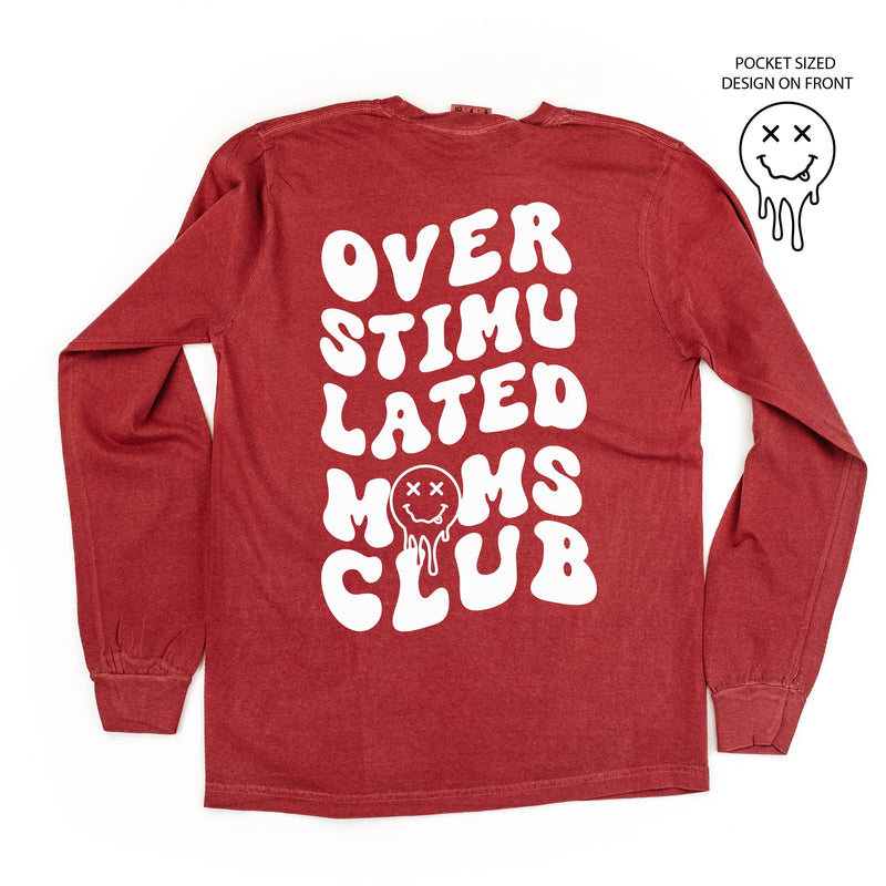 Melting Motherhood - OVERSTIMULATED MOMS CLUB - (w/ Melty X Squiggle Smiley) - LONG SLEEVE Comfort Colors Tee