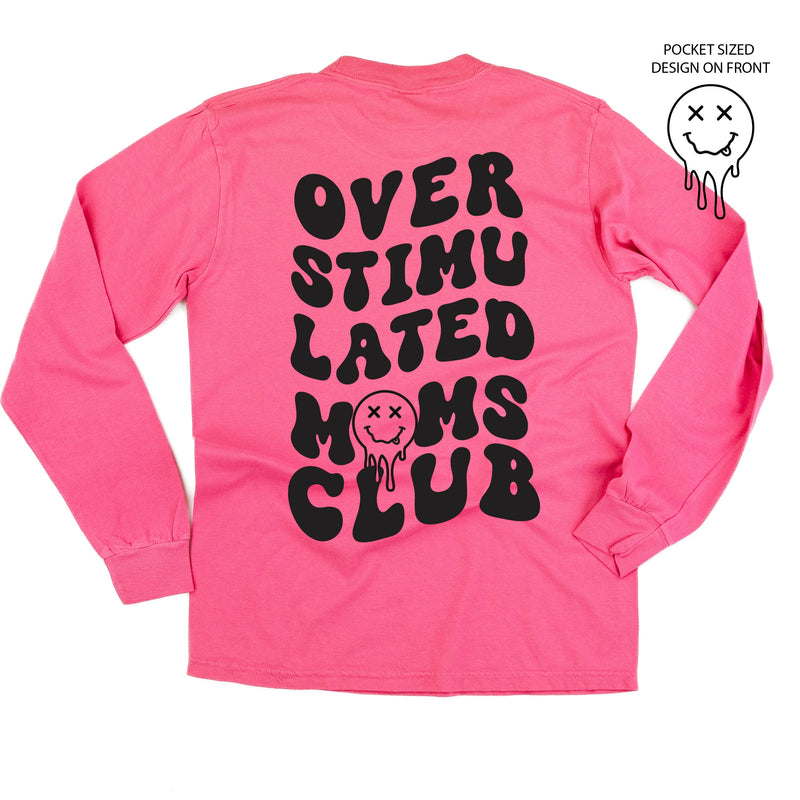 Melting Motherhood - OVERSTIMULATED MOMS CLUB - (w/ Melty X Squiggle Smiley) - LONG SLEEVE Comfort Colors Tee