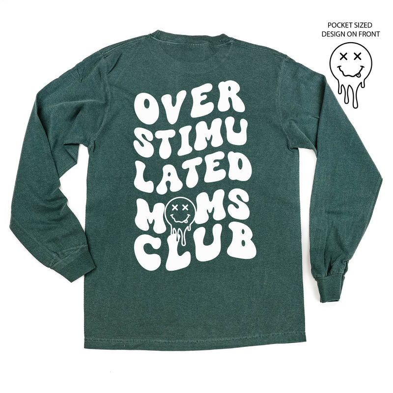 Melting Motherhood - OVERSTIMULATED MOMS CLUB - (w/ Melty X Squiggle Smiley) - LONG SLEEVE Comfort Colors Tee