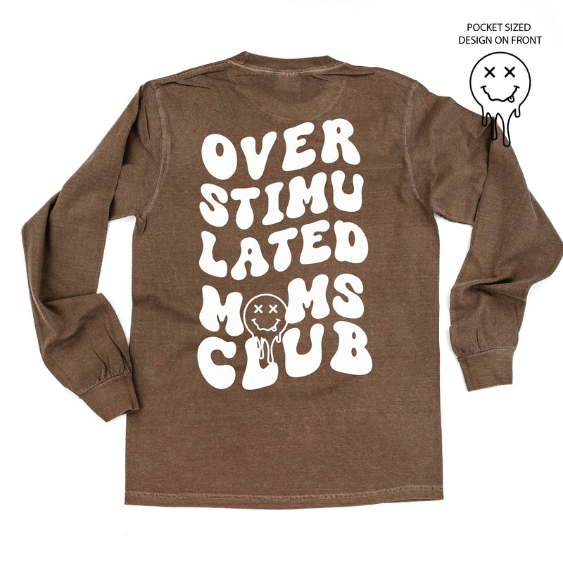 Melting Motherhood - OVERSTIMULATED MOMS CLUB - (w/ Melty X Squiggle Smiley) - LONG SLEEVE Comfort Colors Tee