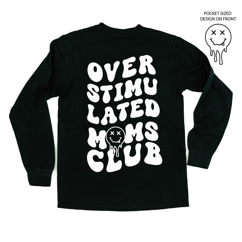Melting Motherhood - OVERSTIMULATED MOMS CLUB - (w/ Melty X Squiggle Smiley) - LONG SLEEVE Comfort Colors Tee