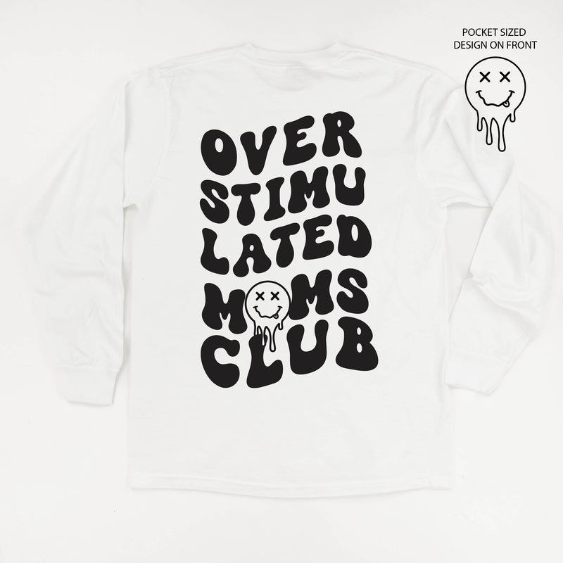 Melting Motherhood - OVERSTIMULATED MOMS CLUB - (w/ Melty X Squiggle Smiley) - LONG SLEEVE Comfort Colors Tee