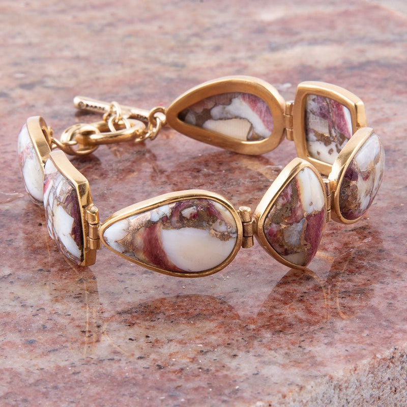 Lots of Links Purple Spiny Oyster Matrix and Bronze Bracelet