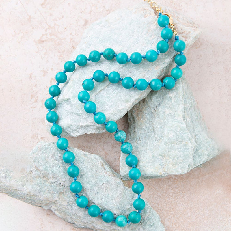 Love Knots Blue Turquoise Necklace