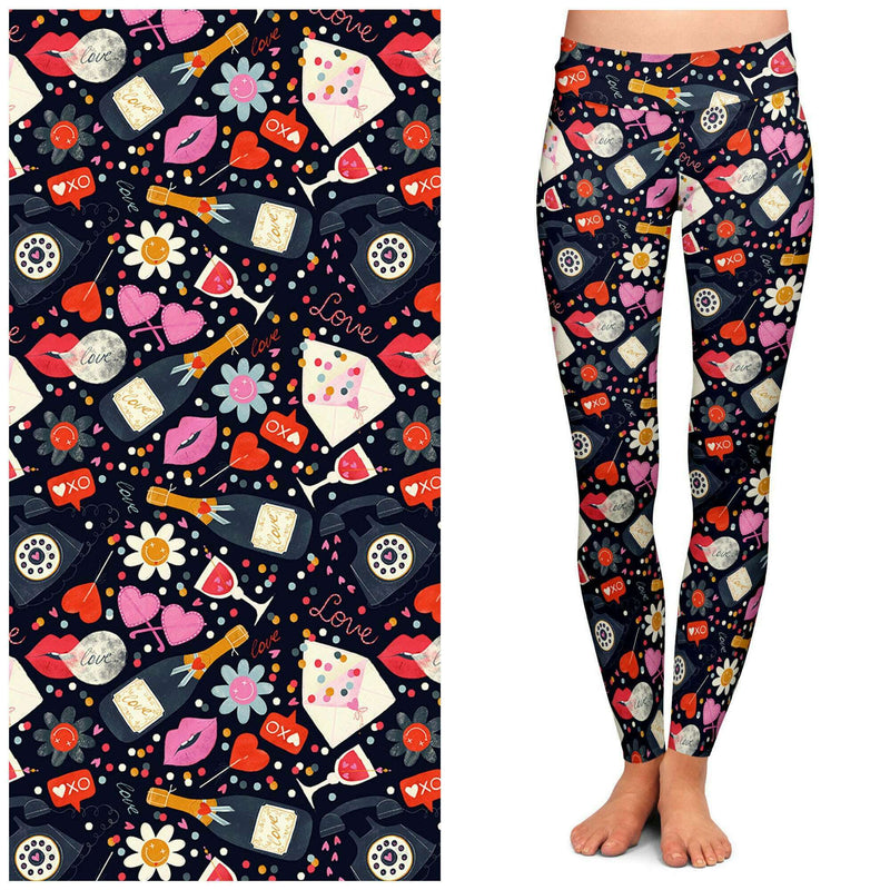 "Love Struck" Buttery Soft Leggings by Lipstick & Chrome TC