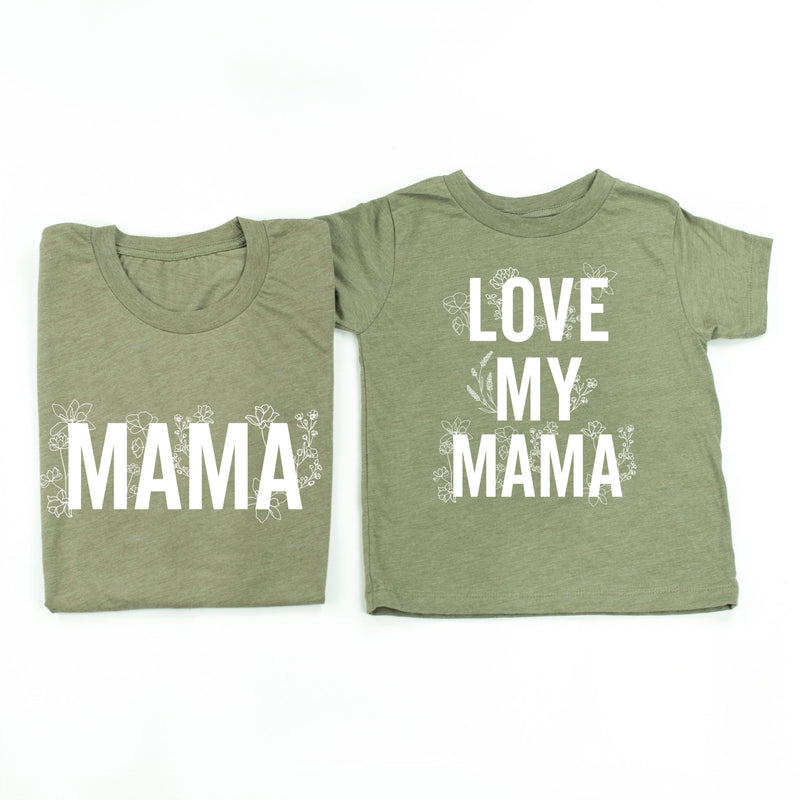 Mama (Florals) + Love My Mama (Florals) - Set of 2 Matching Shirts