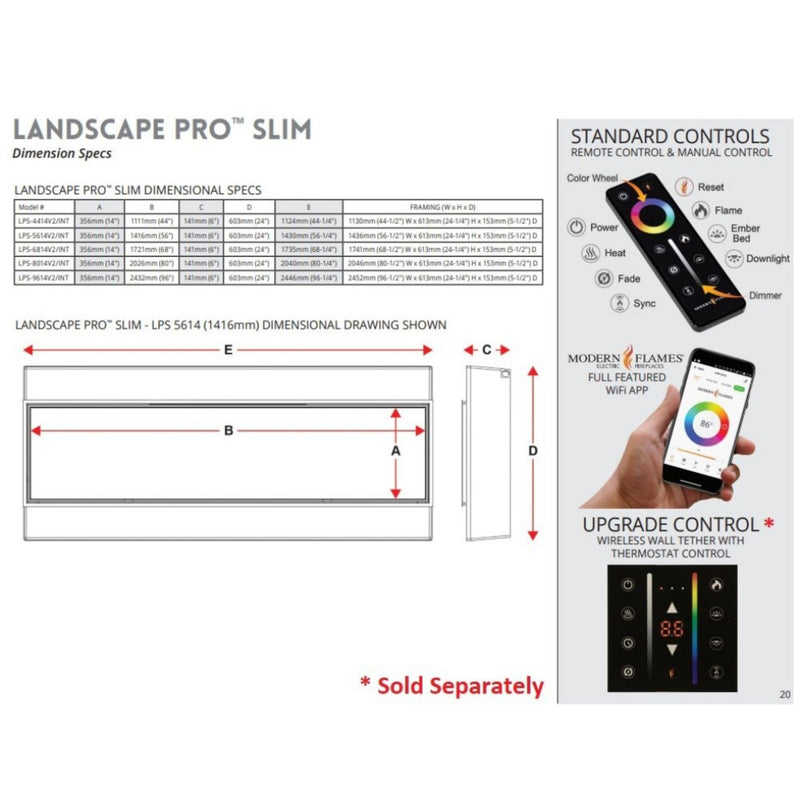 Modern Flames Landscape Pro Slim 44" Built-In Linear Electric Fireplace [LPS-4414V2] (SAK18695)