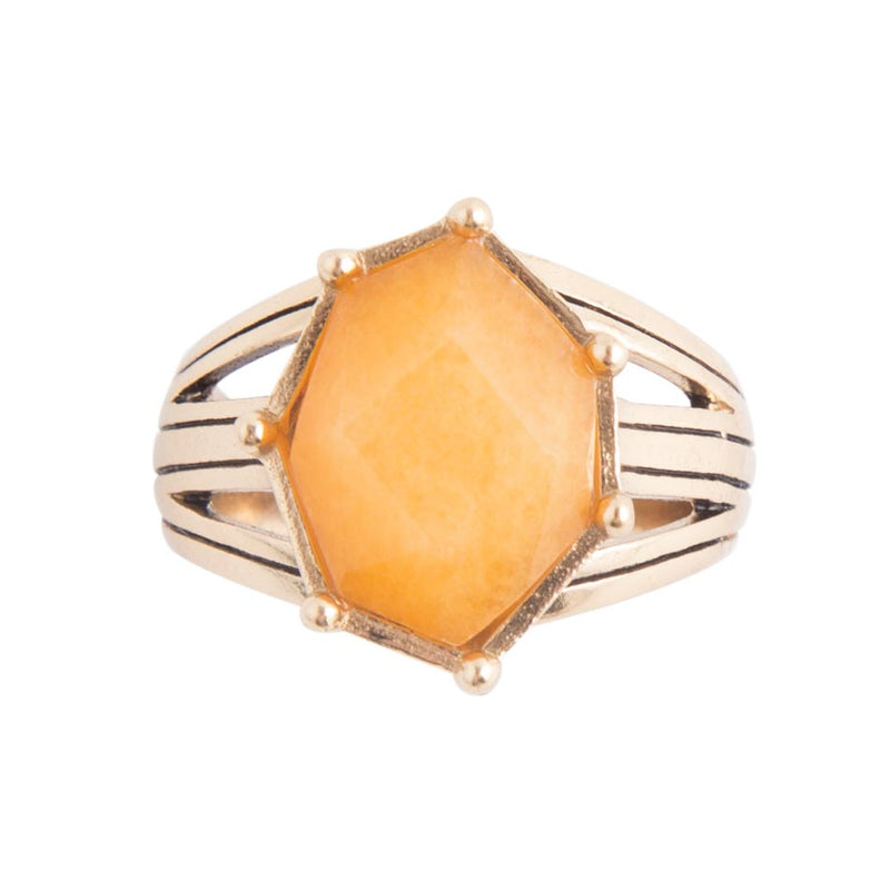 Lucky 7's Ring - Yellow Quartz